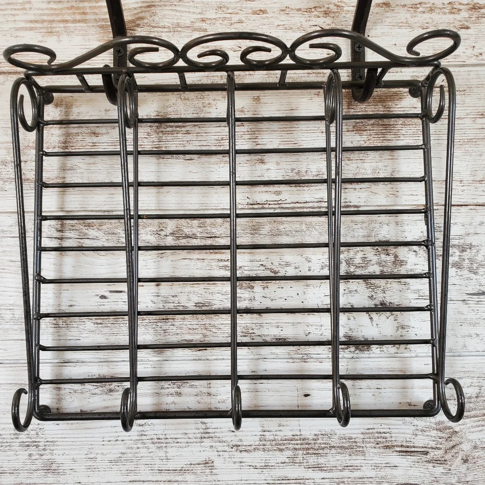 Vintage Home Interiors Sutton Silver Wrought Iron Caddy Organizer - Picture 3 of 8